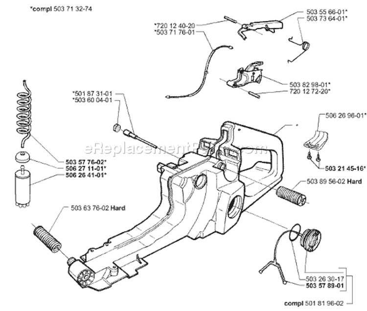 Page N Diagram and Parts List for 371 K EPA 1999-04 Husqvarna Concrete Saw