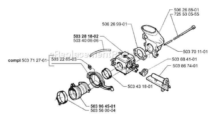 Page B Diagram and Parts List for 371 K EPA 1999-04 Husqvarna Concrete Saw