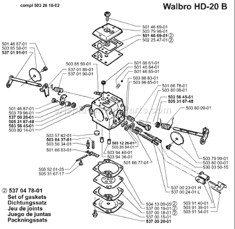 Page C Diagram and Parts List for 371 K EPA 1999-04 Husqvarna Concrete Saw