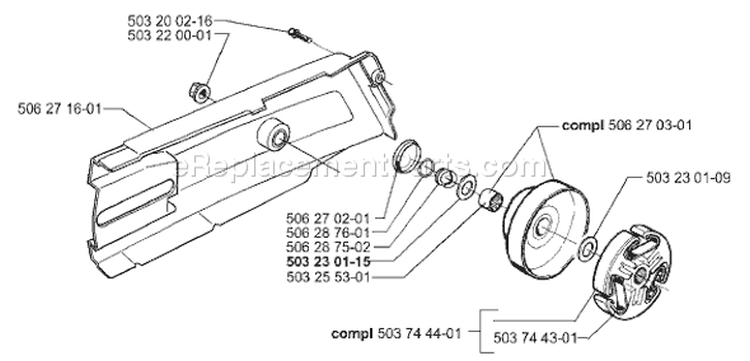 Page D Diagram and Parts List for 371 K EPA 1999-04 Husqvarna Concrete Saw