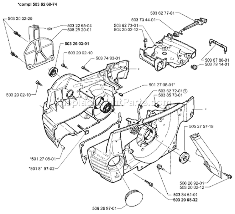 Page E Diagram and Parts List for 371 K EPA 1999-04 Husqvarna Concrete Saw