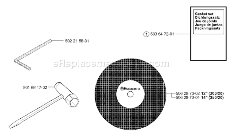 Page A Diagram and Parts List for 371 K EPA 2002-01 Husqvarna Concrete Saw