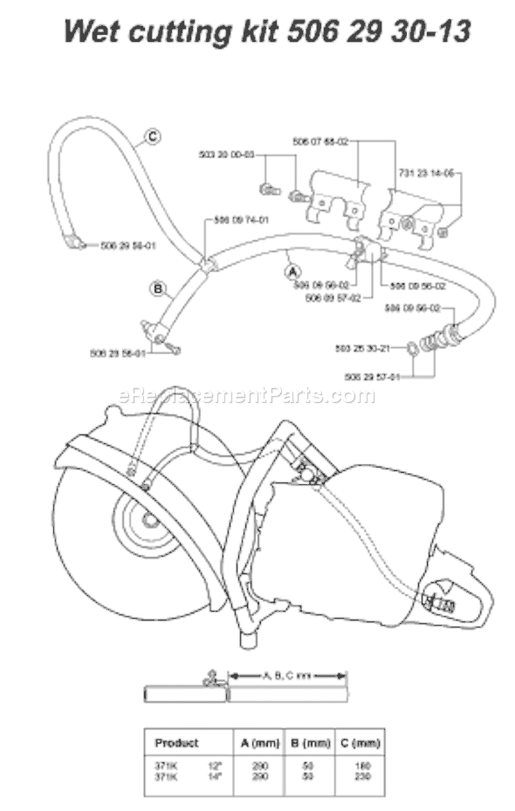 Page N Diagram and Parts List for 371 K EPA 2002-01 Husqvarna Concrete Saw