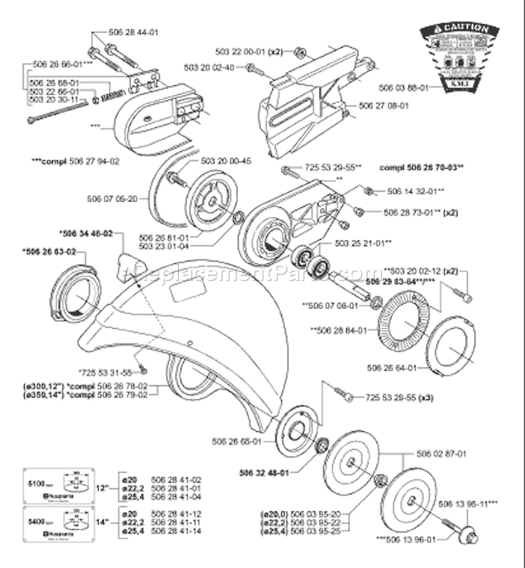 Page C Diagram and Parts List for 371 K EPA 2002-01 Husqvarna Concrete Saw