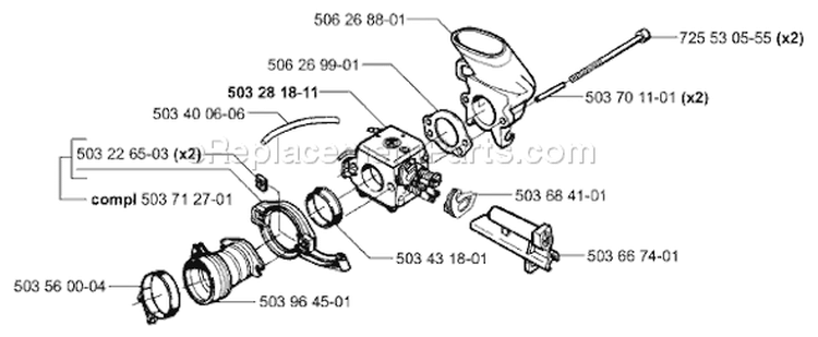 Page D Diagram and Parts List for 371 K EPA 2002-01 Husqvarna Concrete Saw
