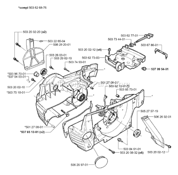 Page G Diagram and Parts List for 371 K EPA 2002-01 Husqvarna Concrete Saw