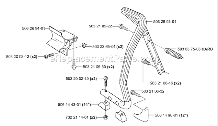 Page H Diagram and Parts List for 371 K EPA 2002-01 Husqvarna Concrete Saw