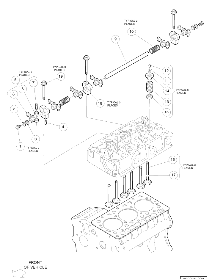 Valves And Rocker Arms Diagram and Parts List for HUV4421DXP 2006-11 Husqvarna Lawn Tractor