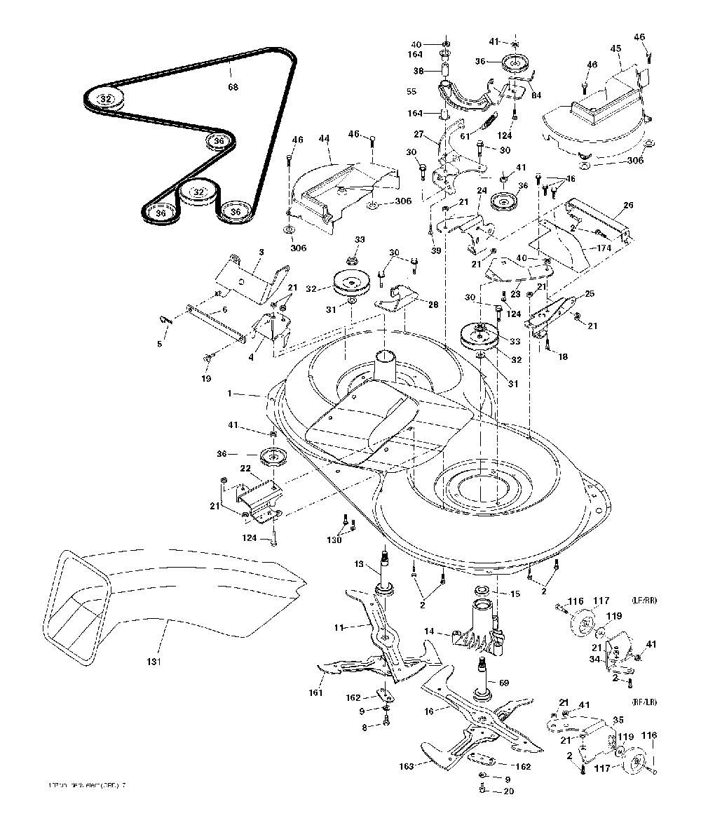 Mower Deck / Cutting Deck Diagram and Parts List for CTH200TWIN (96061022701)(2008-11) Husqvarna Lawn Tractor