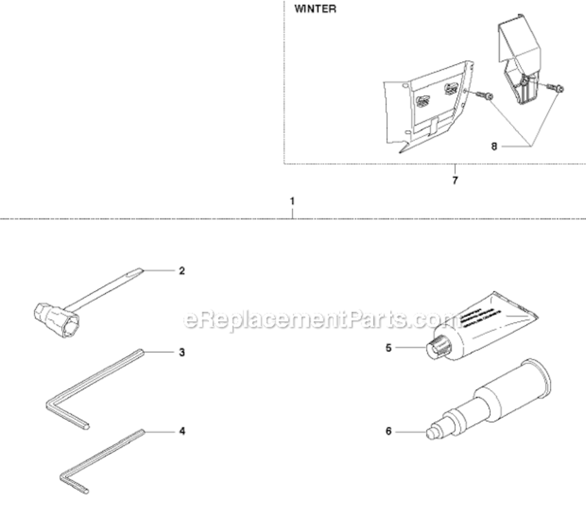 Accessories Diagram and Parts List for 372XP  Husqvarna Chainsaw