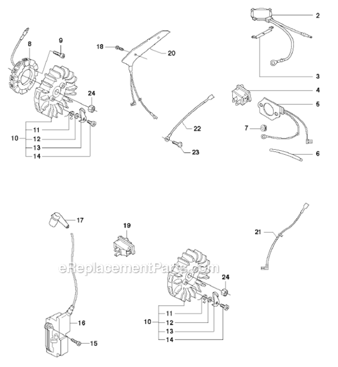 Ignition_System Diagram and Parts List for 372XP  Husqvarna Chainsaw