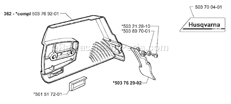 Page K Diagram and Parts List for 372 1999-11 Husqvarna Chainsaw