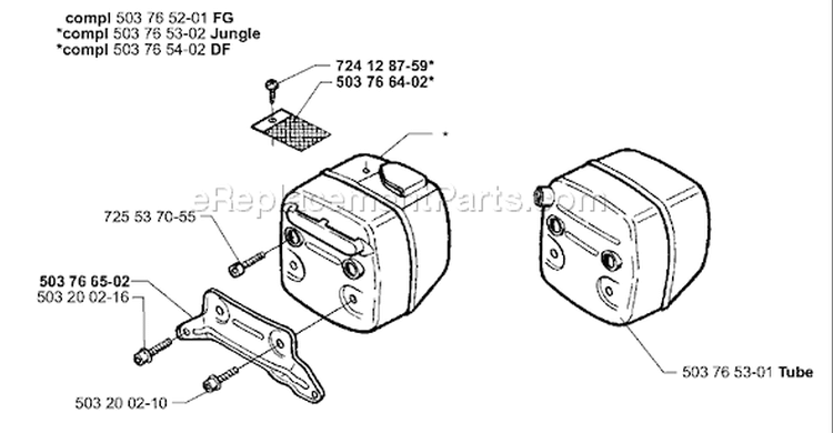 Page H Diagram and Parts List for 362EPA 362 EPA 1999-11 Husqvarna Chainsaw