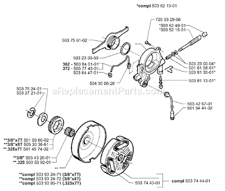Page I Diagram and Parts List for 362EPA 362 EPA 1999-11 Husqvarna Chainsaw