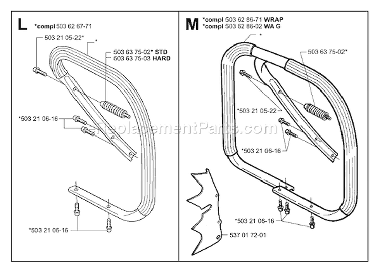 Page F Diagram and Parts List for 372EPA 372 EPA 2001-10 Husqvarna Chainsaw