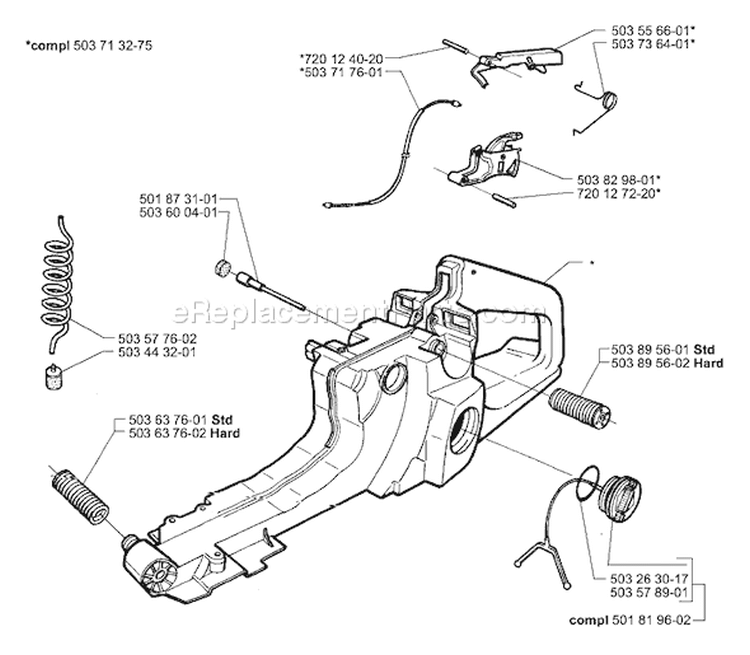 Page G Diagram and Parts List for 372EPA 372 EPA 2001-10 Husqvarna Chainsaw