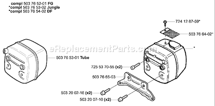 Page J Diagram and Parts List for 362EPA 362 EPA 2003-10 Husqvarna Chainsaw