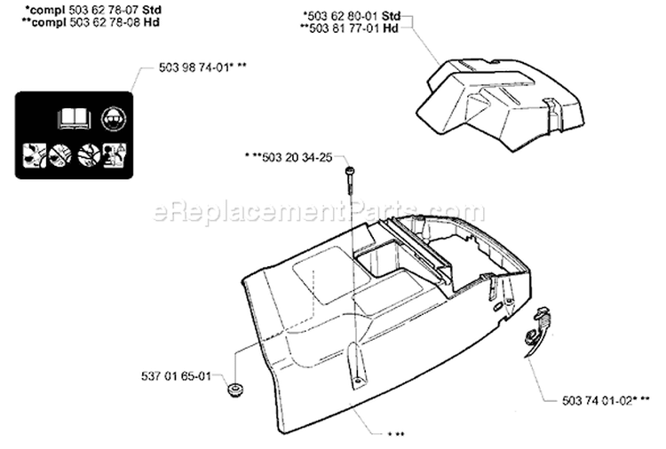 Page L Diagram and Parts List for 362EPA 362 EPA 2003-10 Husqvarna Chainsaw