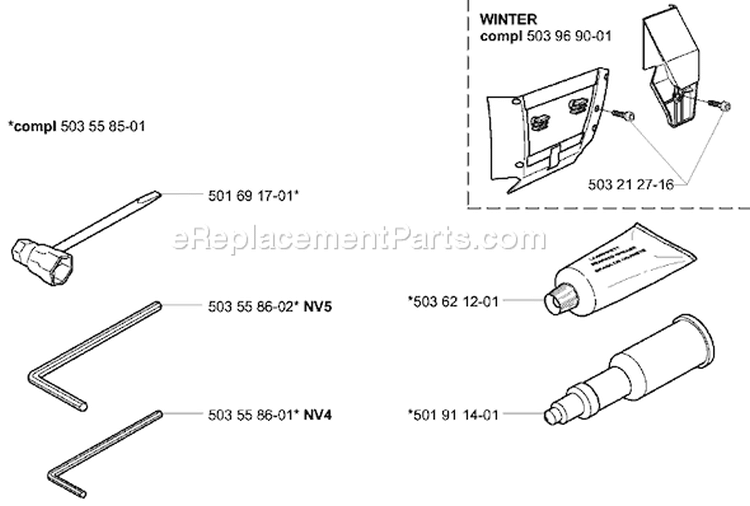 Page M Diagram and Parts List for 362EPA 362 EPA 2003-10 Husqvarna Chainsaw