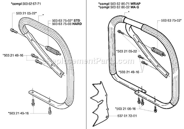 Page G Diagram and Parts List for 362EPA 362 EPA 2003-10 Husqvarna Chainsaw