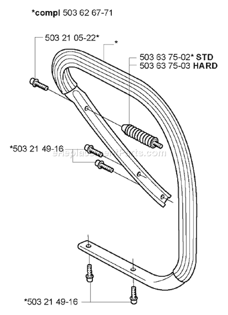 Page F Diagram and Parts List for 372 2005-05 Husqvarna Chainsaw