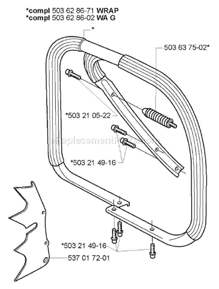 Page G Diagram and Parts List for 372 2005-05 Husqvarna Chainsaw