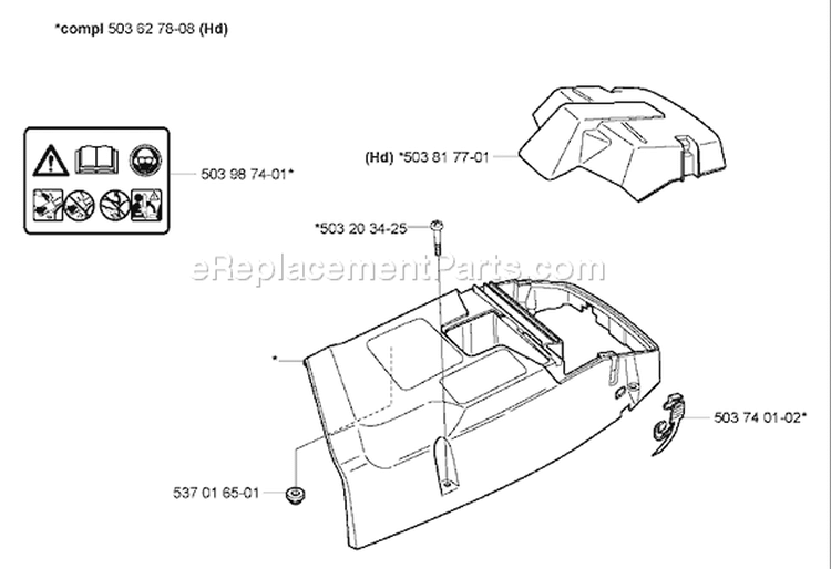 Page L Diagram and Parts List for 372 XPW EPA 2007-01 Husqvarna Chainsaw