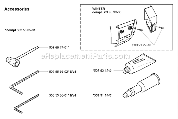 Page M Diagram and Parts List for 372 XPW EPA 2007-01 Husqvarna Chainsaw