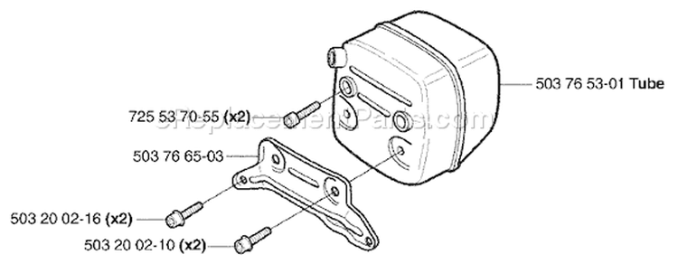 Page J Diagram and Parts List for 371K 371 K 2003-08 Husqvarna Chainsaw