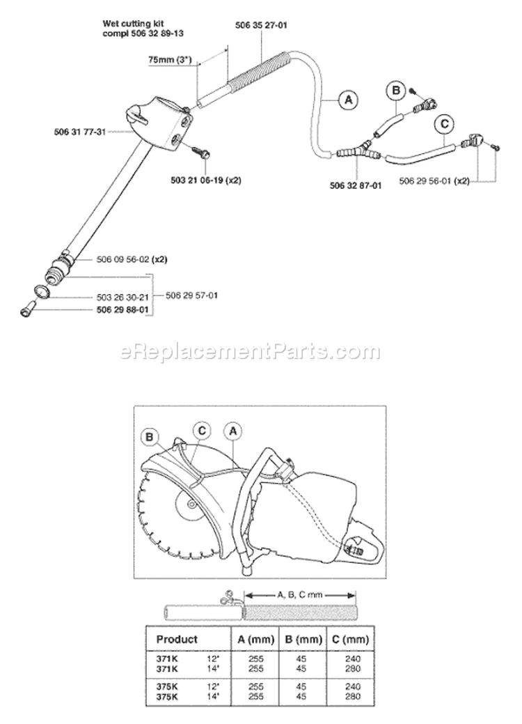 Page N Diagram and Parts List for 371K 371 K 2003-08 Husqvarna Chainsaw