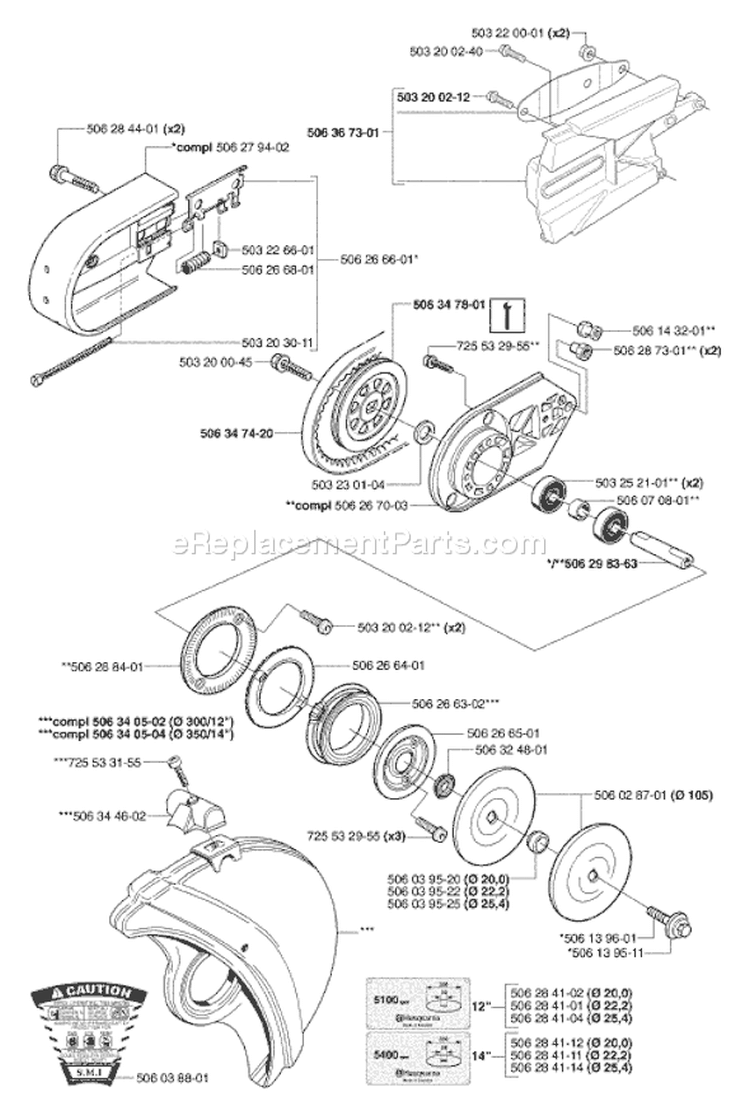 Page B Diagram and Parts List for 371K 371 K 2003-08 Husqvarna Chainsaw