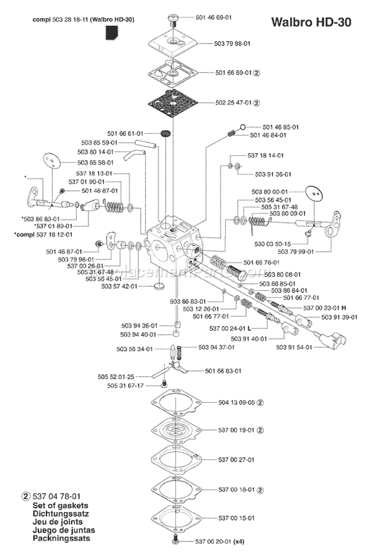Page C Diagram and Parts List for 371K 371 K 2003-08 Husqvarna Chainsaw