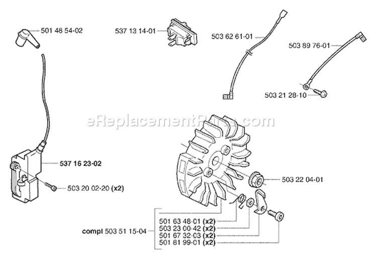 Page I Diagram and Parts List for 371K 371 K 2003-08 Husqvarna Chainsaw