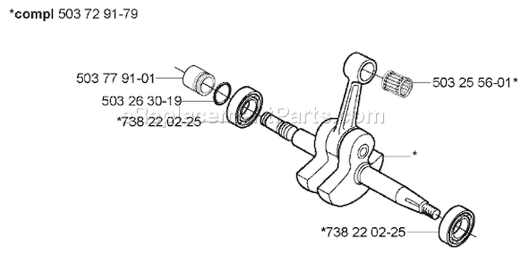 Page H Diagram and Parts List for 371 K EPA 2005-05 Husqvarna Concrete Saw