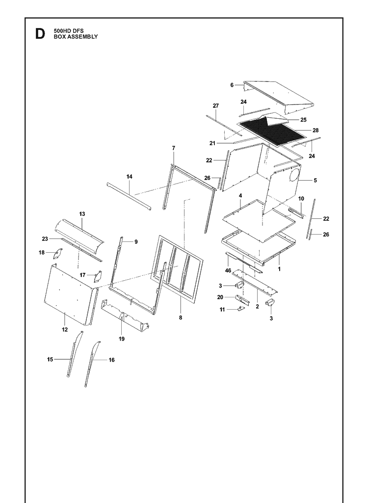 Bagger Diagram and Parts List for 599888201 2020-08 Husqvarna Lawn Tractor Accessories