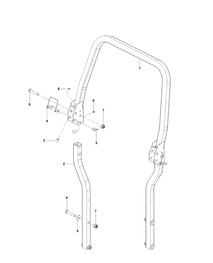 Protection Frame Diagram and Parts List for PZ34BF (96655390101)(2012-06) Husqvarna Lawn Mower