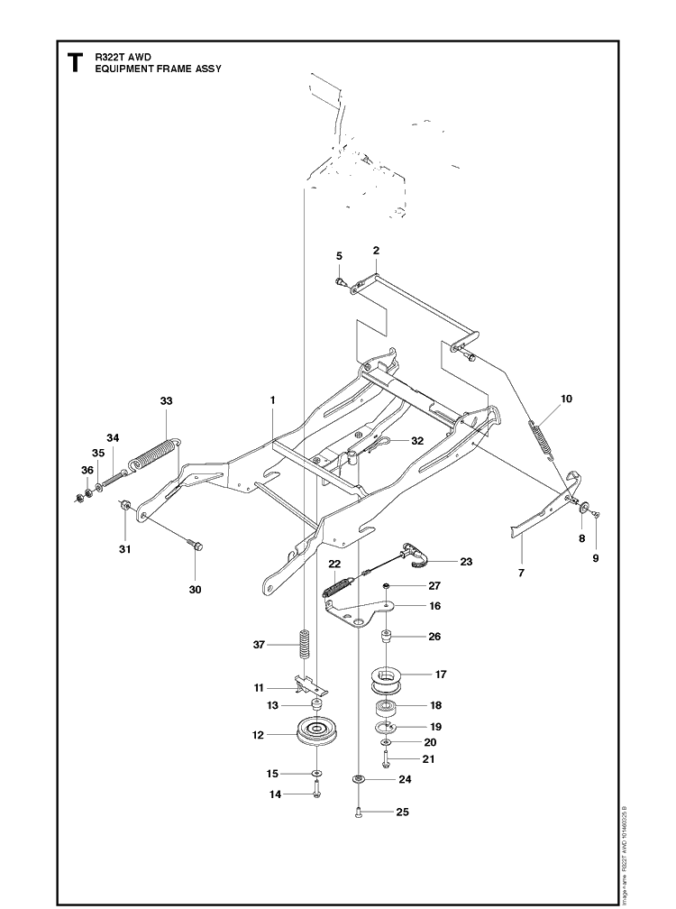 Mower Lift / Deck Lift 2 Diagram and Parts List for R322T AWD Husqvarna Lawn Mower