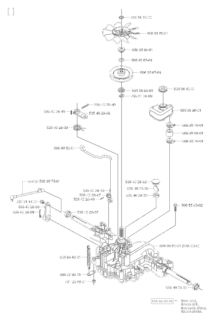 Transmission Diagram and Parts List for RIDER155 2006-01 Husqvarna Lawn Tractor