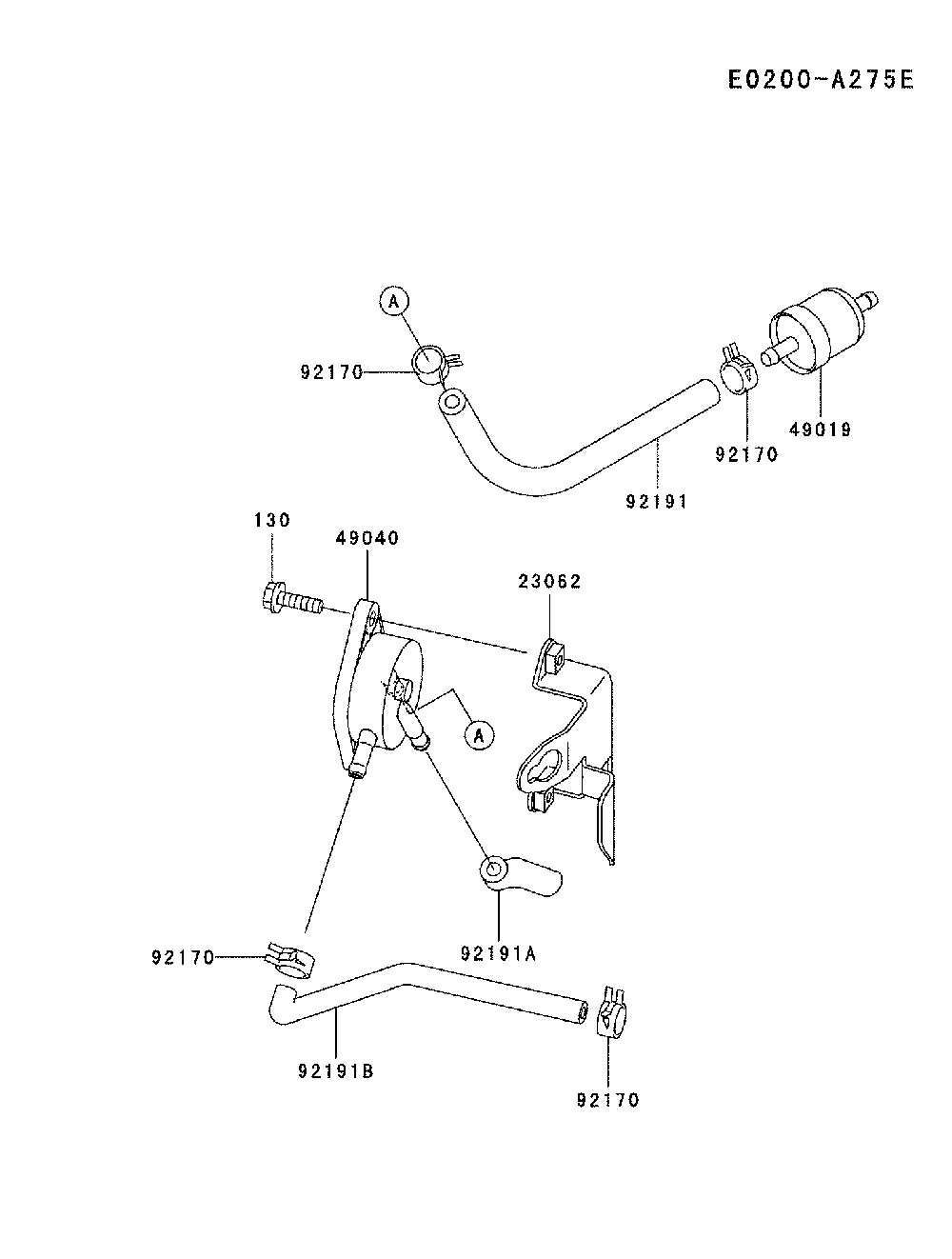 Fuel tank/fuel-valve Diagram and Parts List for YTH1542XP-96013000101  Husqvarna Lawn Tractor