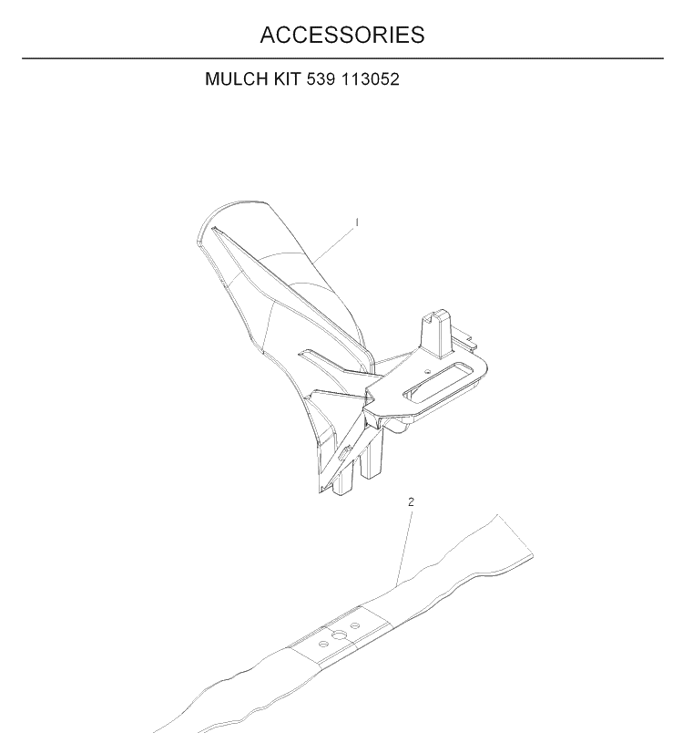 Accessories 2 Diagram and Parts List for W53-W53CSB 2008-08 Husqvarna Lawn Mower