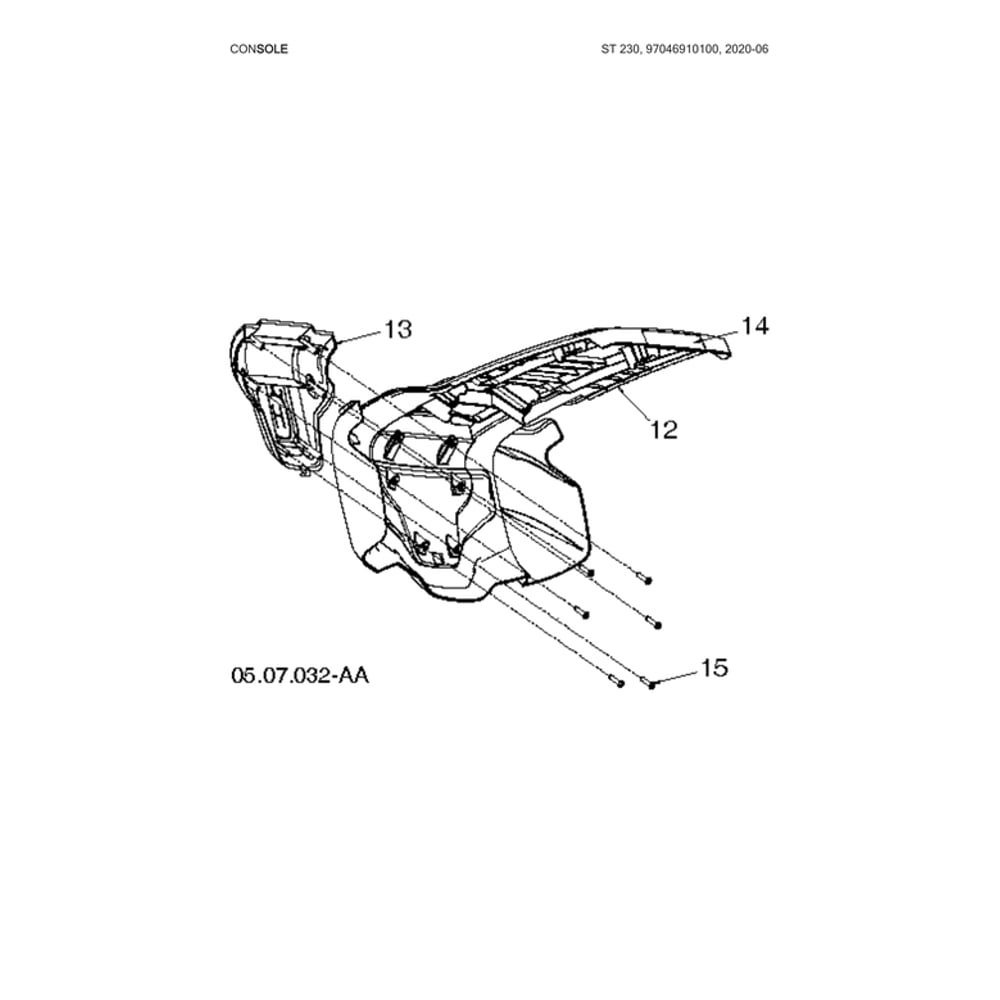Console Diagram and Parts List for 970528802  Husqvarna Snow Blower