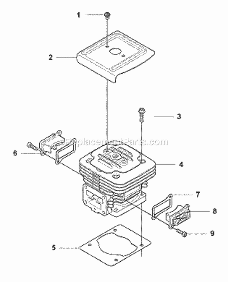 Cylinder Diagram and Parts List for 380BFS 2009-03 Husqvarna Leaf Blower / Vacuum