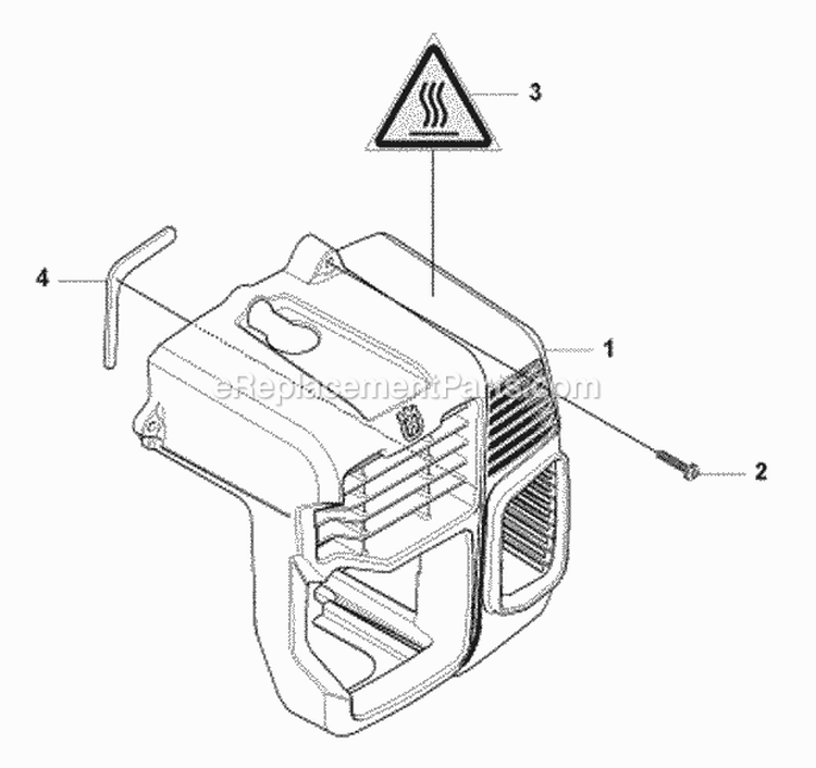 Cylinder Cover Diagram and Parts List for 380BFS 2009-03 Husqvarna Leaf Blower / Vacuum