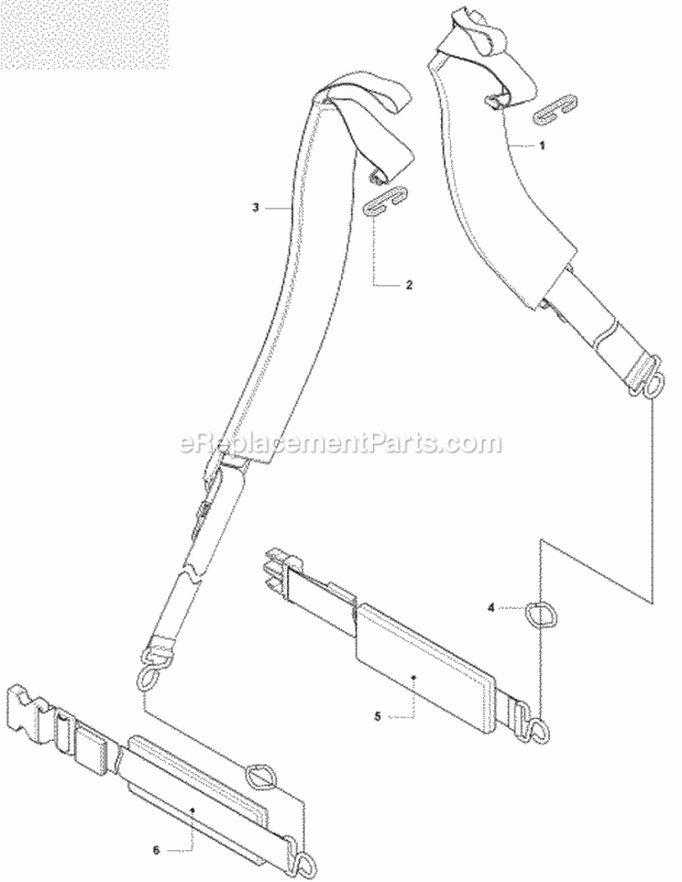 Harness Diagram and Parts List for 380BTS 2009-03 Husqvarna Leaf Blower / Vacuum