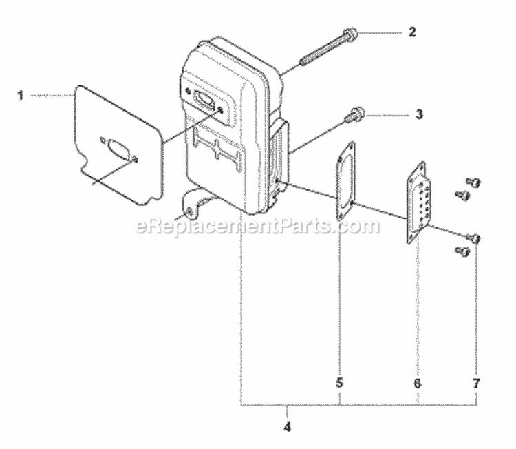 Muffler Diagram and Parts List for 380BTS 2009-03 Husqvarna Leaf Blower / Vacuum