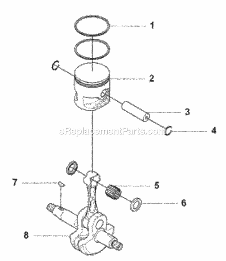 Crankshaft Diagram and Parts List for 380BTS 2009-03 Husqvarna Leaf Blower / Vacuum