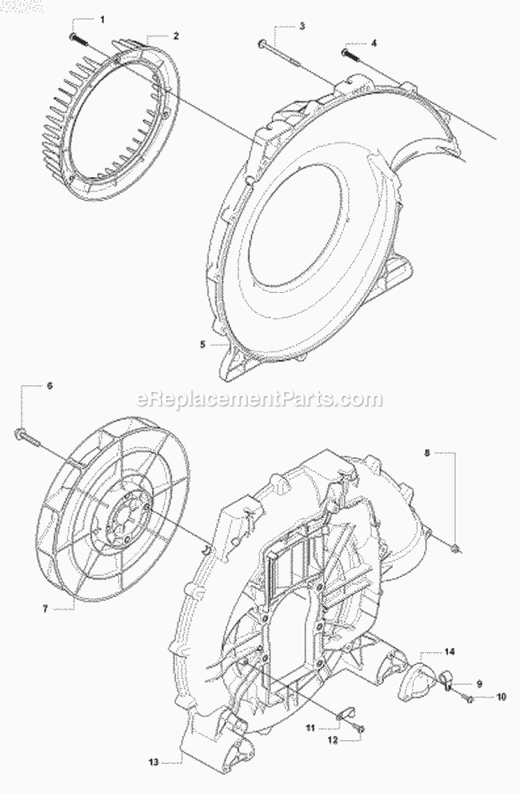 Fan Diagram and Parts List for 380BTS 2009-03 Husqvarna Leaf Blower / Vacuum