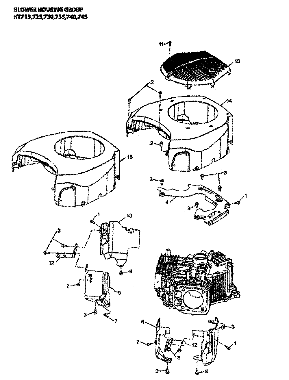 Blower housing Diagram and Parts List for LGT48DXL-96043026000  Husqvarna Lawn Tractor
