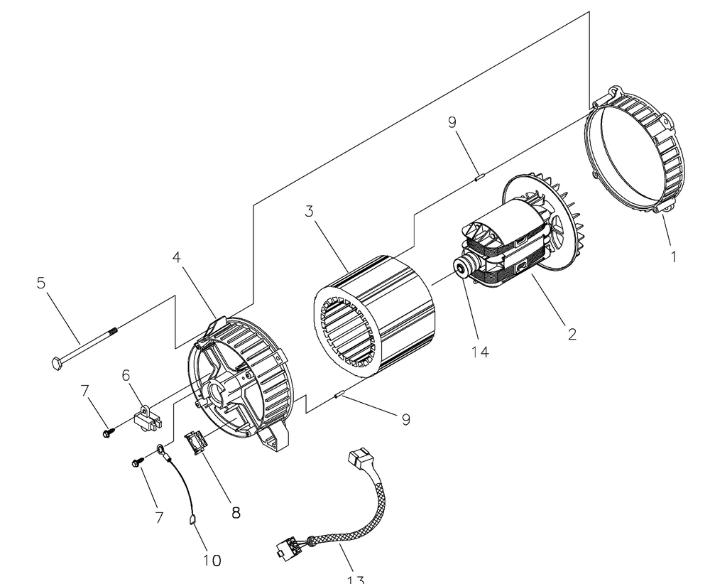 Alternator Diagram and Parts List for 030369-0  Husqvarna Generator