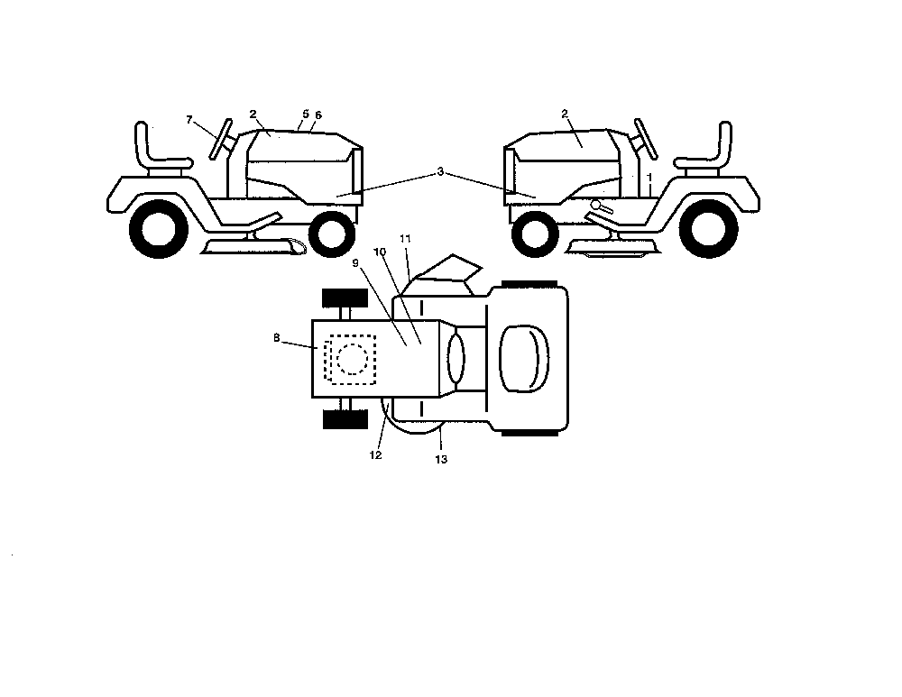 Decals Diagram and Parts List for YTH2348-917286560  Husqvarna Lawn Tractor